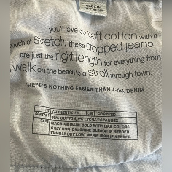 J Jill Authentic Fit Floral Embroidered Cropped Jeans Women’s 4P Petite Stretch - Picture 5 of 6